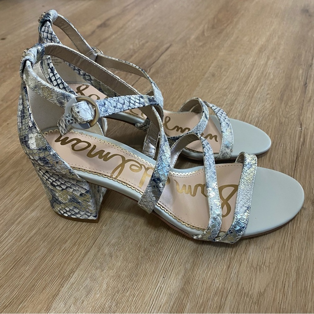 Like New Sam Edelman snake chunky heels